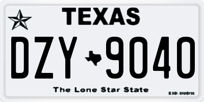 TX license plate DZY9040