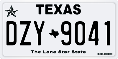 TX license plate DZY9041