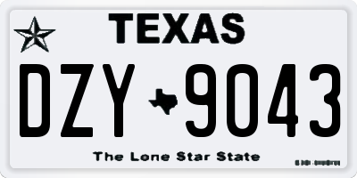 TX license plate DZY9043