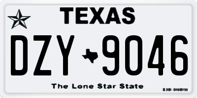 TX license plate DZY9046