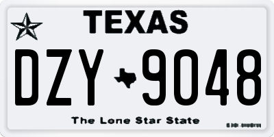 TX license plate DZY9048