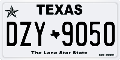 TX license plate DZY9050