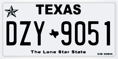 TX license plate DZY9051