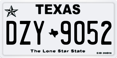 TX license plate DZY9052