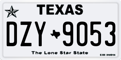 TX license plate DZY9053