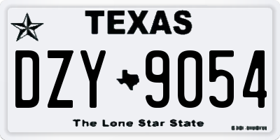 TX license plate DZY9054