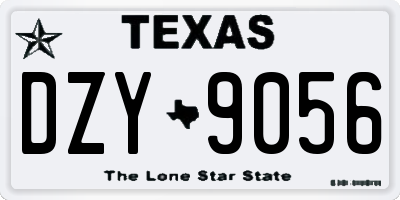 TX license plate DZY9056