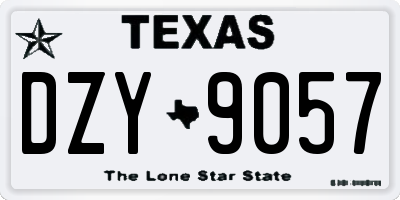 TX license plate DZY9057