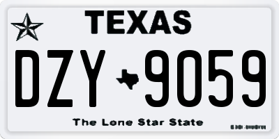 TX license plate DZY9059