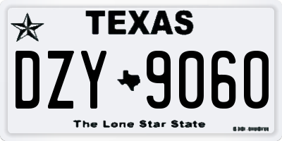 TX license plate DZY9060