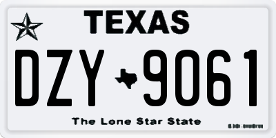 TX license plate DZY9061