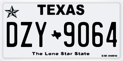 TX license plate DZY9064