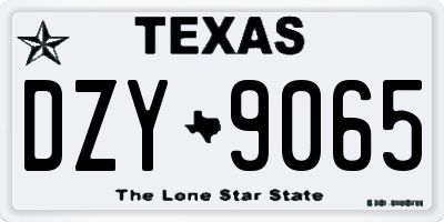 TX license plate DZY9065