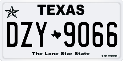 TX license plate DZY9066