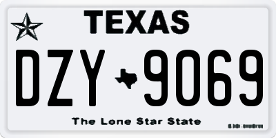 TX license plate DZY9069