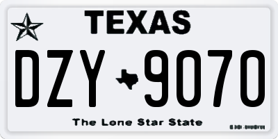 TX license plate DZY9070