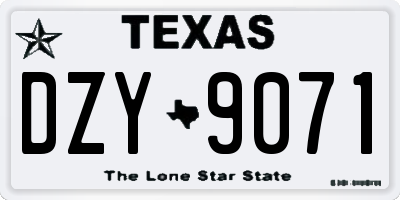 TX license plate DZY9071