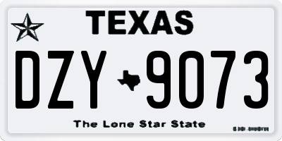 TX license plate DZY9073