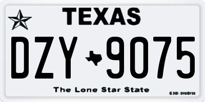 TX license plate DZY9075