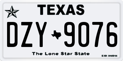 TX license plate DZY9076