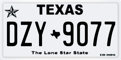 TX license plate DZY9077