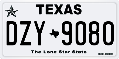 TX license plate DZY9080