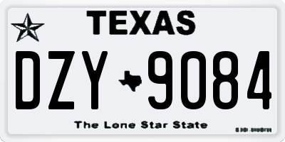 TX license plate DZY9084