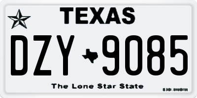 TX license plate DZY9085