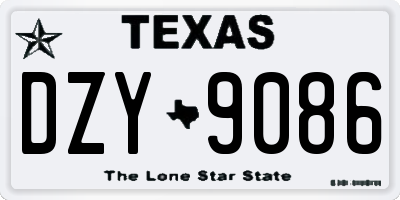 TX license plate DZY9086