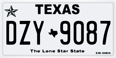 TX license plate DZY9087