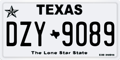 TX license plate DZY9089