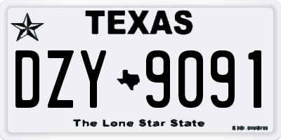 TX license plate DZY9091