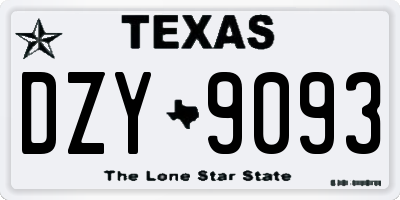 TX license plate DZY9093