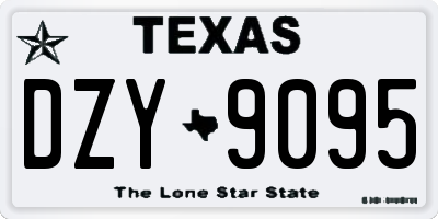 TX license plate DZY9095