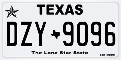 TX license plate DZY9096