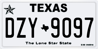 TX license plate DZY9097