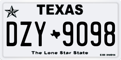 TX license plate DZY9098