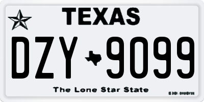 TX license plate DZY9099