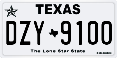 TX license plate DZY9100