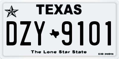 TX license plate DZY9101