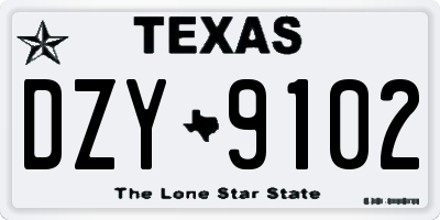 TX license plate DZY9102