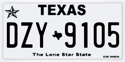 TX license plate DZY9105