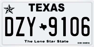 TX license plate DZY9106