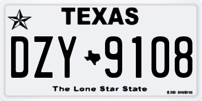 TX license plate DZY9108