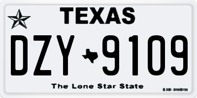 TX license plate DZY9109