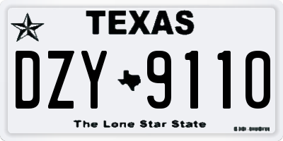 TX license plate DZY9110