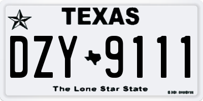 TX license plate DZY9111