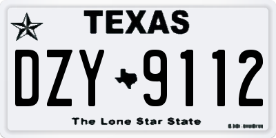 TX license plate DZY9112