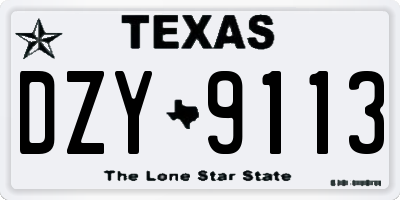 TX license plate DZY9113