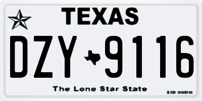 TX license plate DZY9116